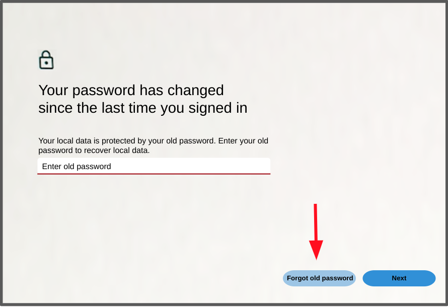 forgot old password button