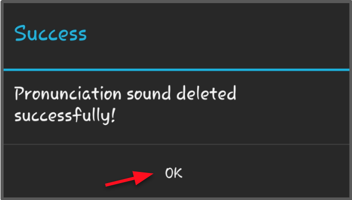 success confirmation message