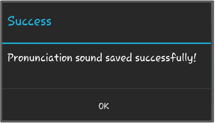 success confirmation message