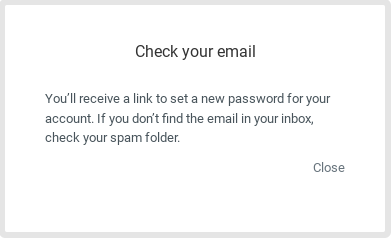 check your email pop up message