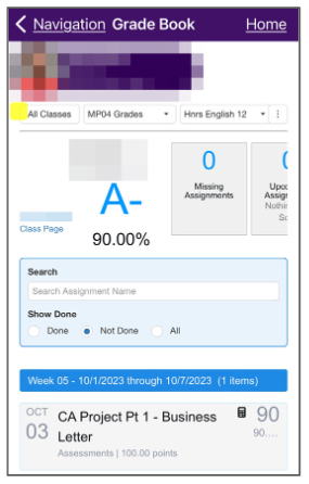 CA Assignment View Mobile