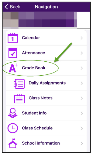 grade book menu