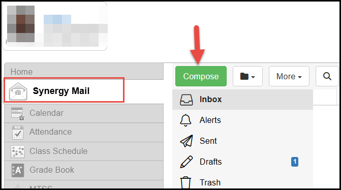 synergy mail compose button