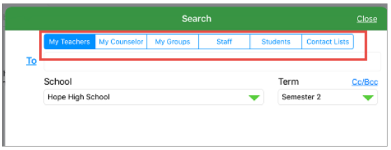 student synergy mail search