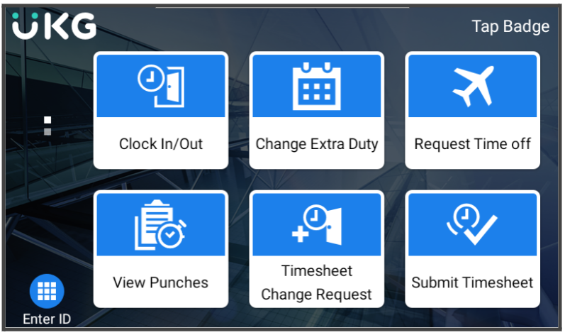 time clock menu screen1