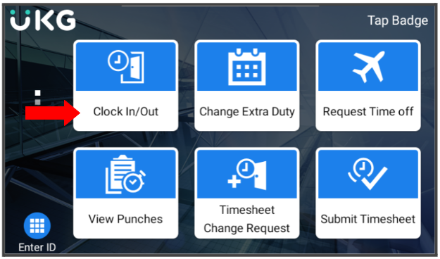 Clock in/out soft key