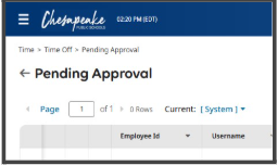 Pending approval list