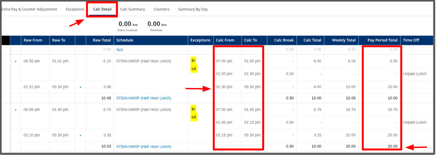 calc detail tab