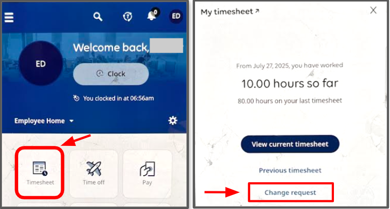 mobile change request access