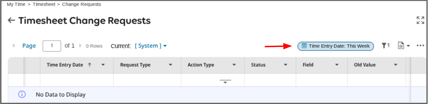 time entry date button
