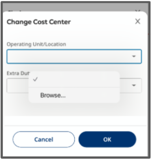 Change Operating Unit / Extra Duty