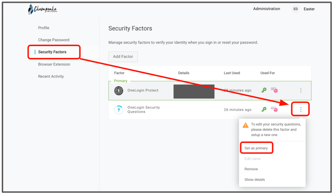 security factors screen