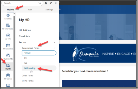 Withholdings tax form