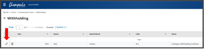 Edit withholding