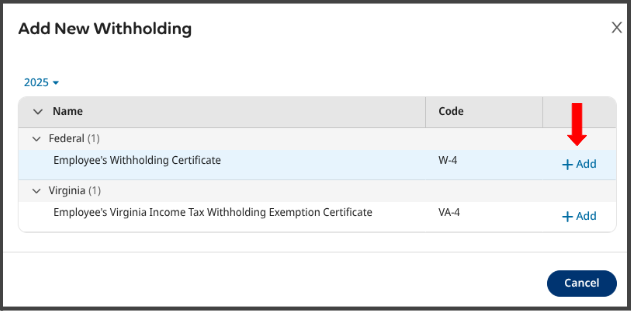 W-4 and VA-4 tax forms