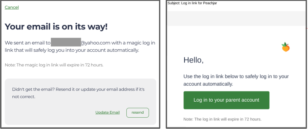 email to confirm login
