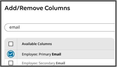 Employee: Primary Email