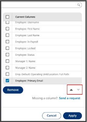 Move column with arrows