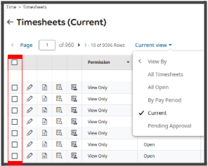 Select employee timesheet
