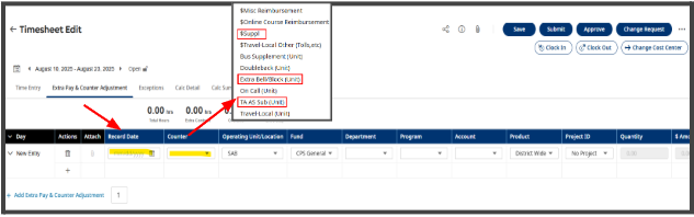 Record Dates and Counter Codes