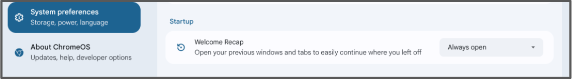 Restore Tabs - Welcome Recap