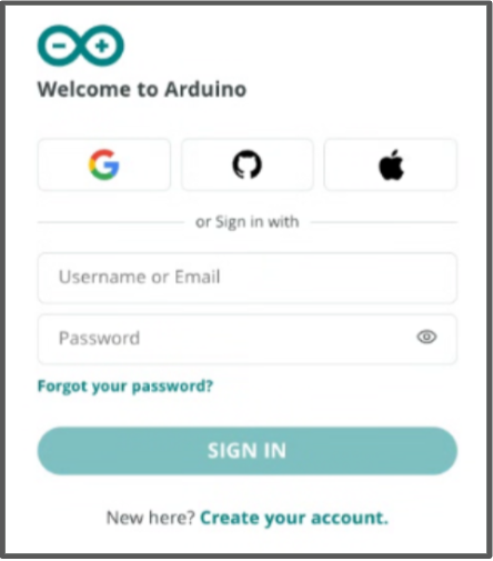 Arduino login screen