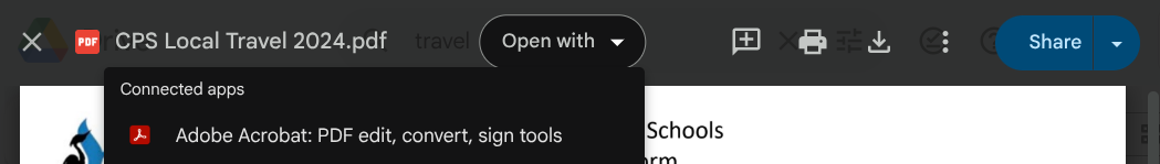 open with adobe acrobat PDF edit, convert, sign tools