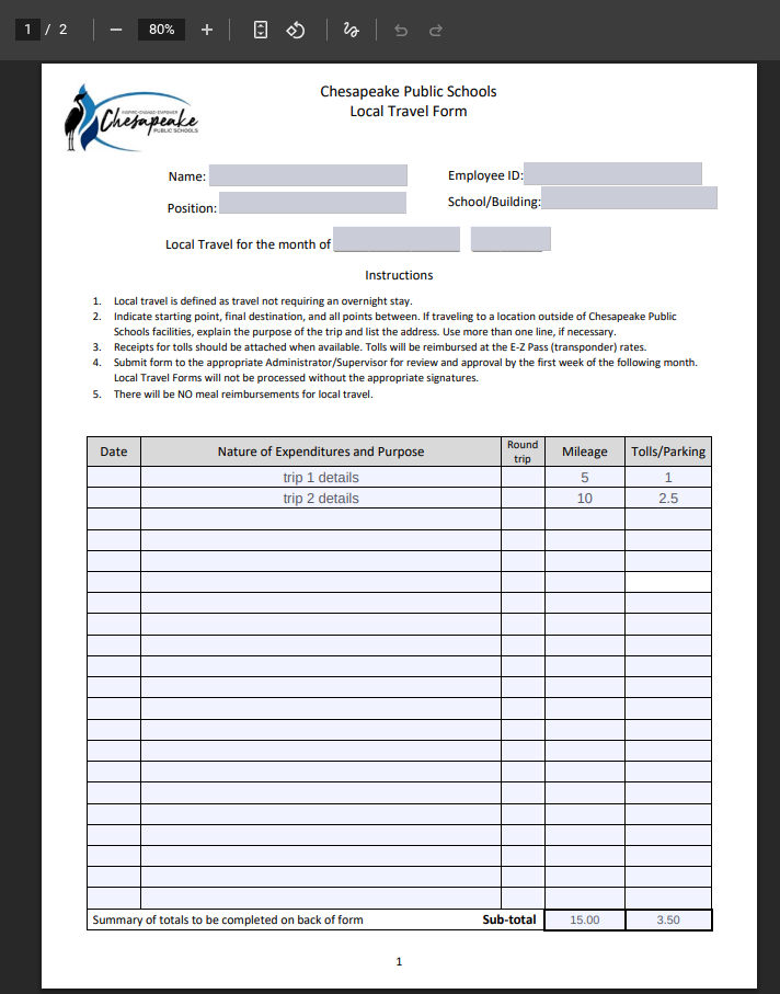 "view" app fillable pdf sample