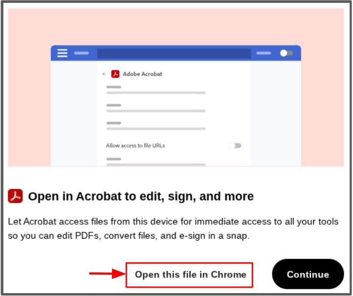 prompt to open in Adobe or open in View