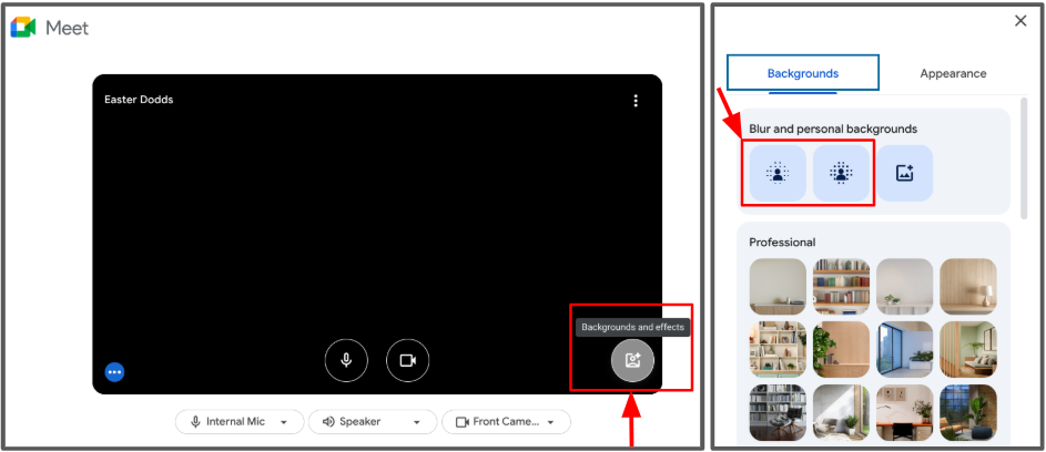 blur background settings