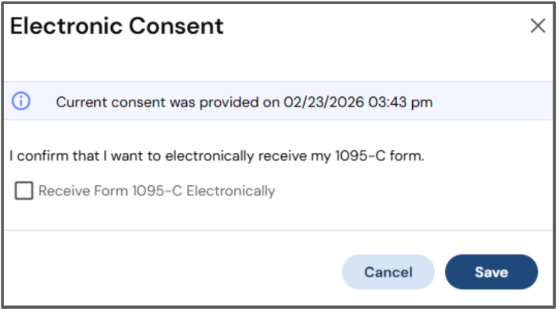 Electronic Consent Confirmation Box