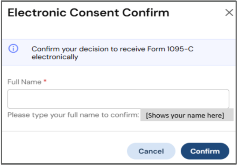 Electronic Consent Confirm Box 