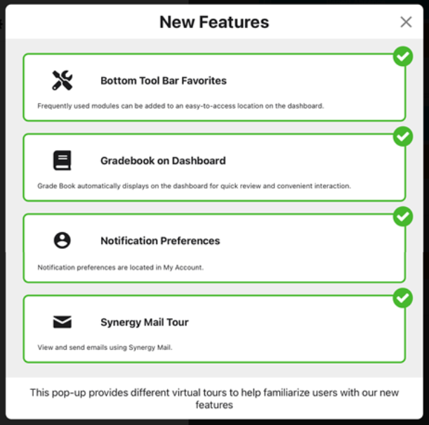 new features message