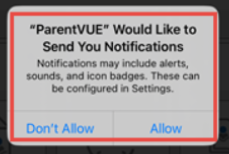 allow notifications screen