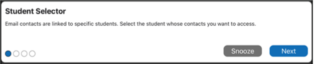 student selector message