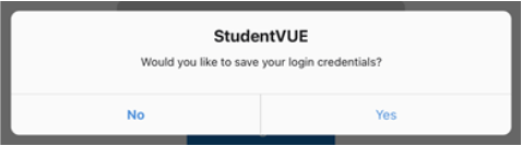 save credentials confirmation screen