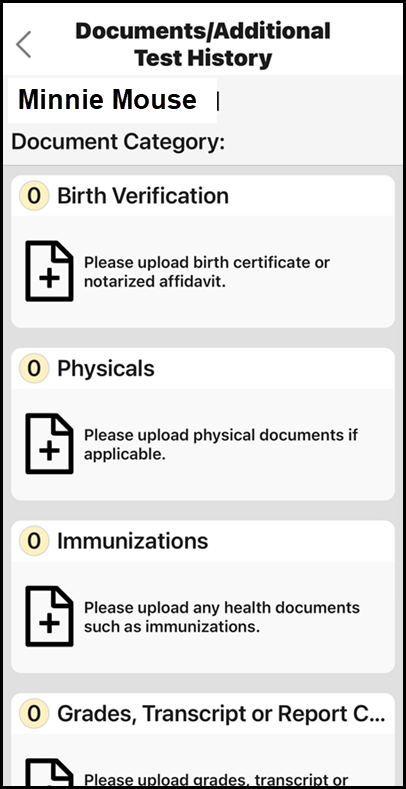 Student Documents Needed