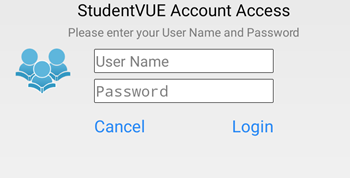 StudentVUE login screen