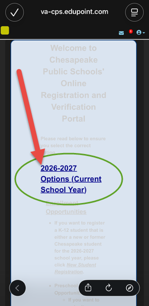 mobile current school year options link