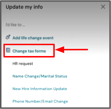 select change tax forms