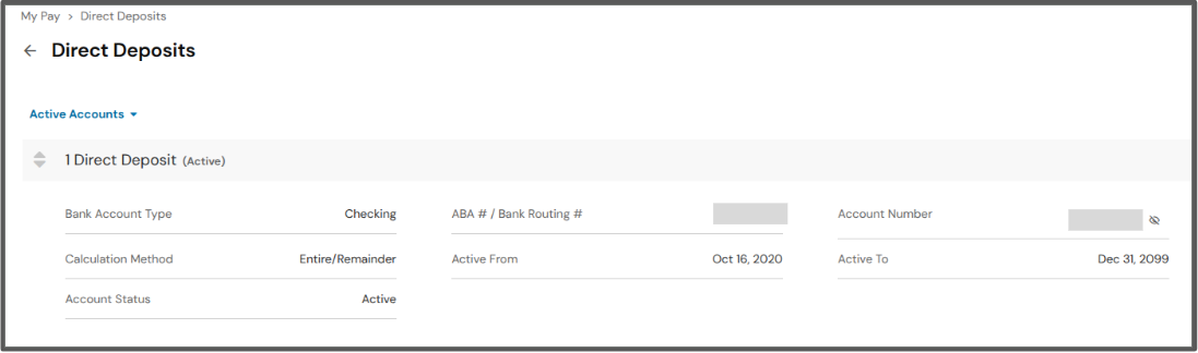 list of direct deposits