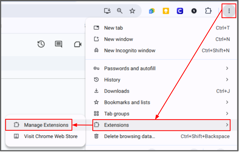 extensions pre-loaded