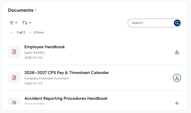 documents widget