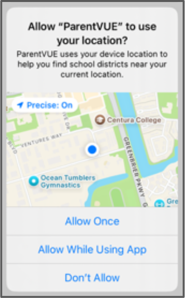 allow location prompt
