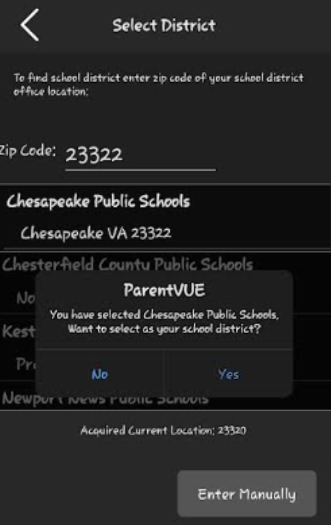 select Chesapeake Public Schools district