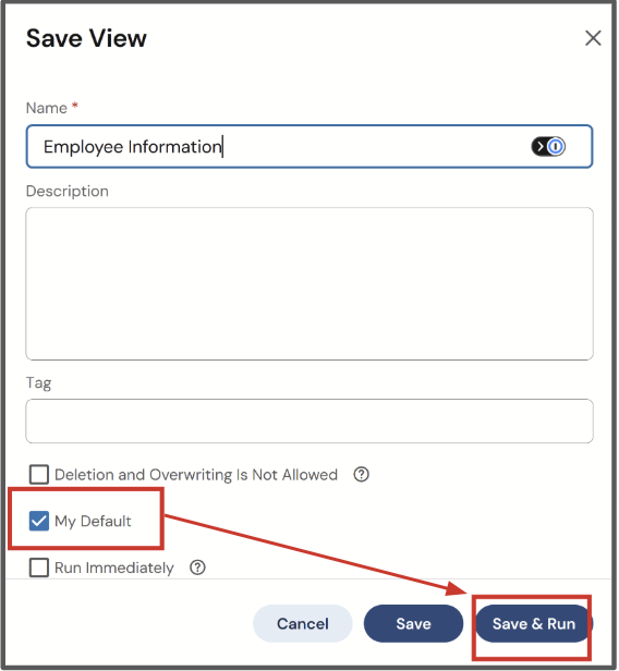 save view screen