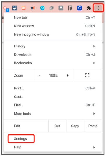 3 dot settings selection