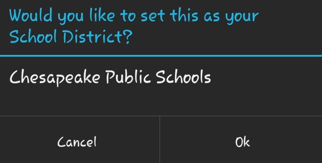 set school district confirmation message