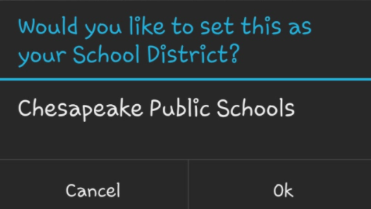 select ok to set as district
