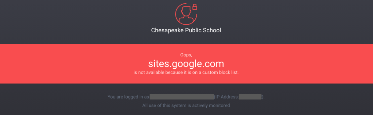 blocked site example error screen